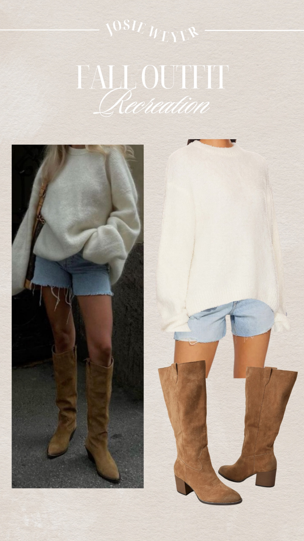 Fun fall transitional outfit idea 🫶🏻 give me all the knee high boots, shorts and knit sweater combos! 😍

Easy fall outfit, fall fashion, casual fall outfit, knee high boots, suede boots, denim shorts, white knit sweater, micro influencer, milwaukee Wisconsin 

#LTKShoeCrush #LTKxPrimeDay #LTKStyleTip