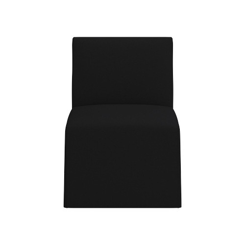 Wilson Upholstered Side Chair, Standard, Chunky Linen, Black, Bronze | Williams-Sonoma