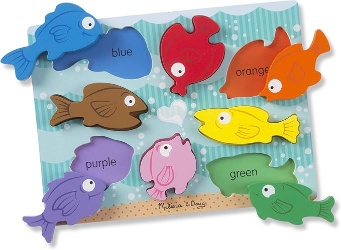 Melissa & Doug Colorful Fish Wooden Chunky Puzzle (8 pcs) | Amazon (US)