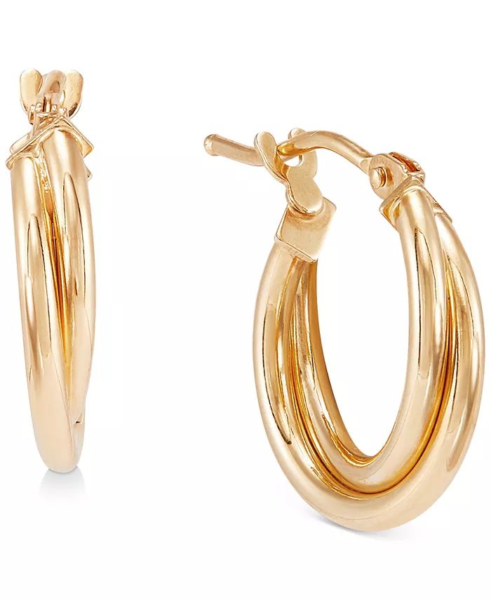 Italian Gold Double Twist Hoop Earrings in 10k Gold (10mm) - Macy's | Macy's