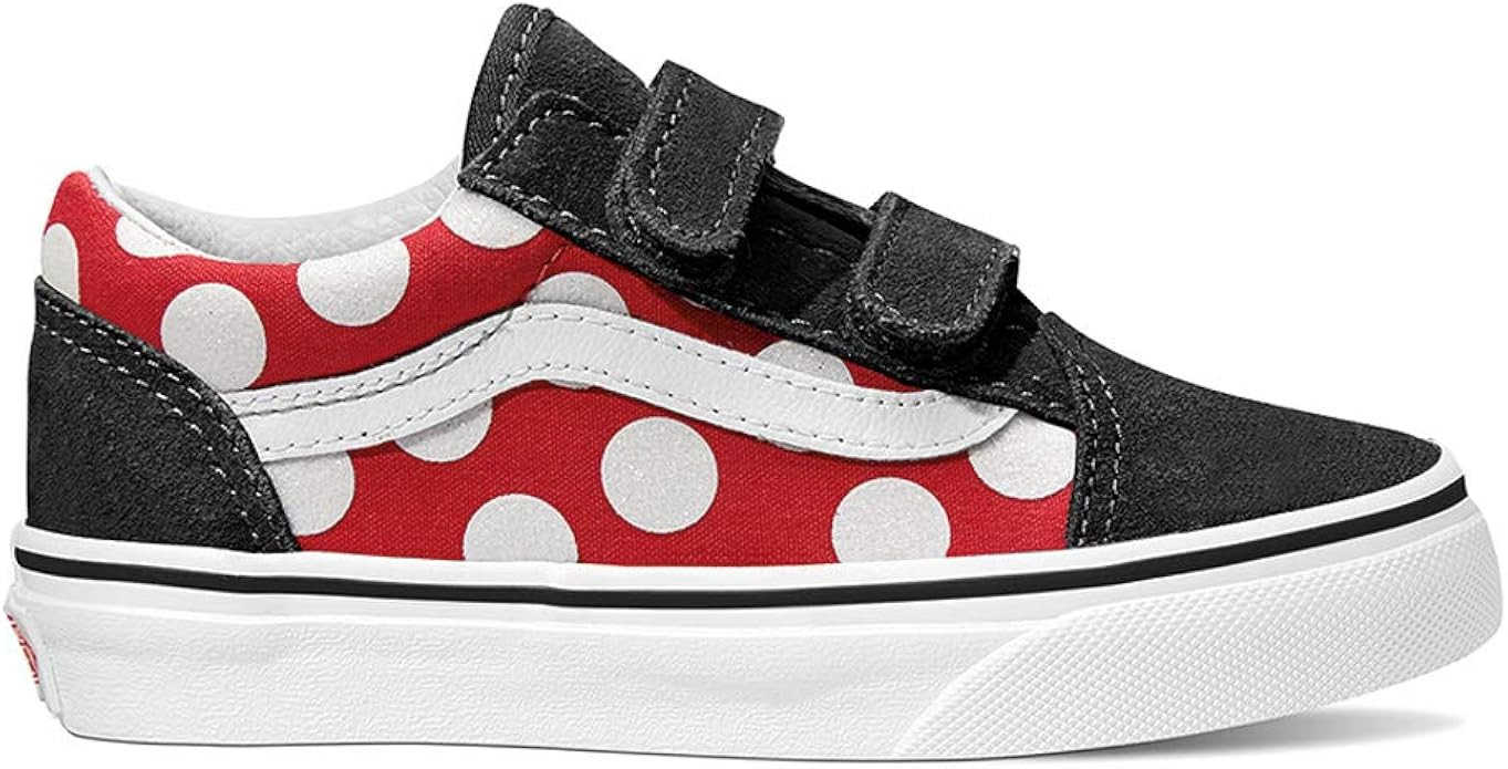 Vans Girls' Polka Dot Old Skool V Kids Fashion Sneakers ((Polka Dot) Red/True White | Amazon (US)