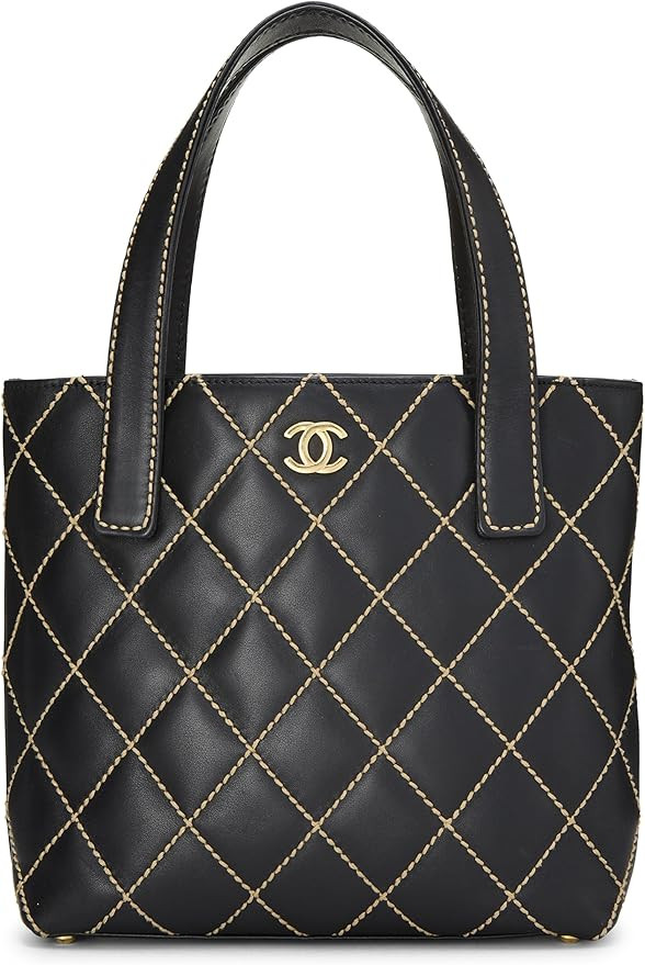 Amazon.com: Chanel, Pre-Loved Black Calfskin Wild Stitch Tote, Black : Luxury Stores | Amazon (US)