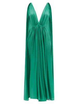 Clemence gathered silk-habotai maxi dress | Matches (US)