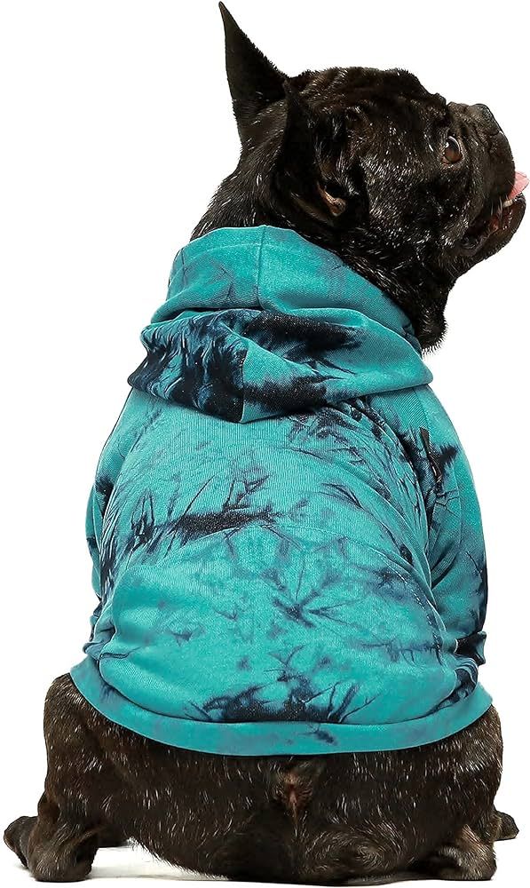 Fitwarm Tie Dye Dog Hoodie Puppy Sweatshirt Pocket Doggie Winter Clothes Sweatshirt Pet Hooded Co... | Amazon (US)