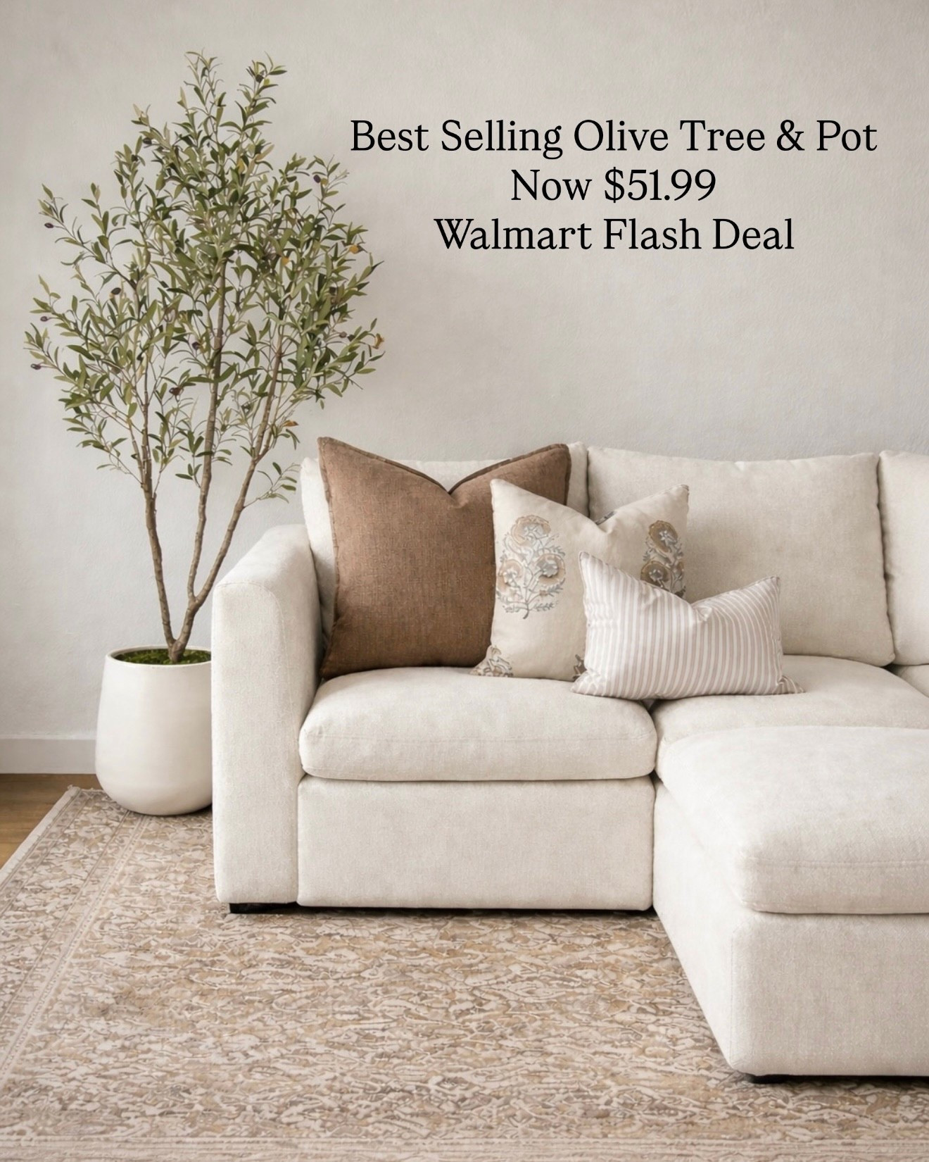 6’ Olive Tree with Planter — Walmart Best Selling Flash Deal $51.99

Follow @farmtotablecreations on Instagram for daily home styling ideas and deals.

This 6’ olive tree with the modern white planter is one of Walmart’s best selling decor pieces and it’s currently on flash deal for just $51.99. It’s one of my favorite ways to instantly warm up a living room, entryway, or empty corner. The natural olive branches add soft greenery while the neutral planter keeps the look clean and designer inspired. If you’ve been looking for an easy styling piece that works year-round, this is such a good one to grab while it’s on sale.

#olivetree #fauxtree #livingroomdecor #walmartfinds #homedecor #neutraldecor #livingroomstyling #homefinds

#LTKHome #LTKSaleAlert