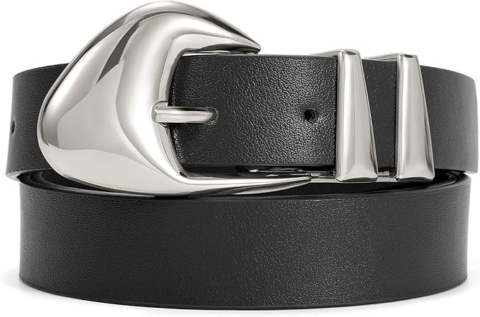 XZQTIVE Women's Leather Belts for Jeans Dress Pants Black Brown Belts for Women Ladies Waist Belt... | Amazon (US)