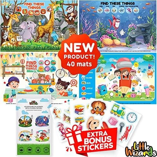 Disposable Placemats for Baby with Stickers - Kids Placemats for Dining Table - Disposable Placem... | Amazon (US)