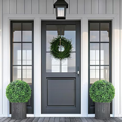 COZONY 19" Artificial Topiary Balls Set of 2, Faux Boxwood Decorative Spheres for Porch Patio Garden Wedding Decor | Target