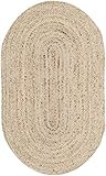 Safavieh Cape Cod Collection CAP252A Handmade Flatweave Jute Area Rug, 3' x 5' Oval, Natural | Amazon (US)
