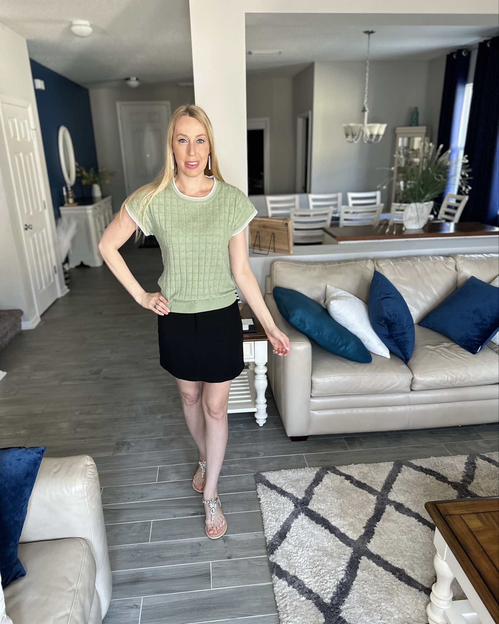 Perfect spring outfit combo
🤍  short sleeve sweater shirt that is loose fitting and so cute 
🤍paired with a corduroy skirt. The skirt doesn’t have much stretch 
🤍 fits true to size, wearing size small and I am 5’10”

#LTKFindsUnder50 #LTKFindsUnder100 #LTKStyleTip