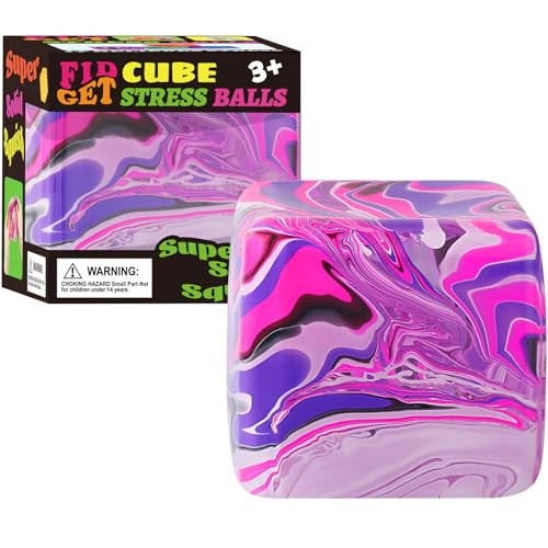 Fidget Toys Squishy Stress Cube, Stress Balls for Kids Adults Squishies Stress Relief, Ice Squishy Cube Sugar Balls, Sensory Toys for Kids with Autism, Fidgets for Classroom Prize Toys (Pink) | Amazon (US)