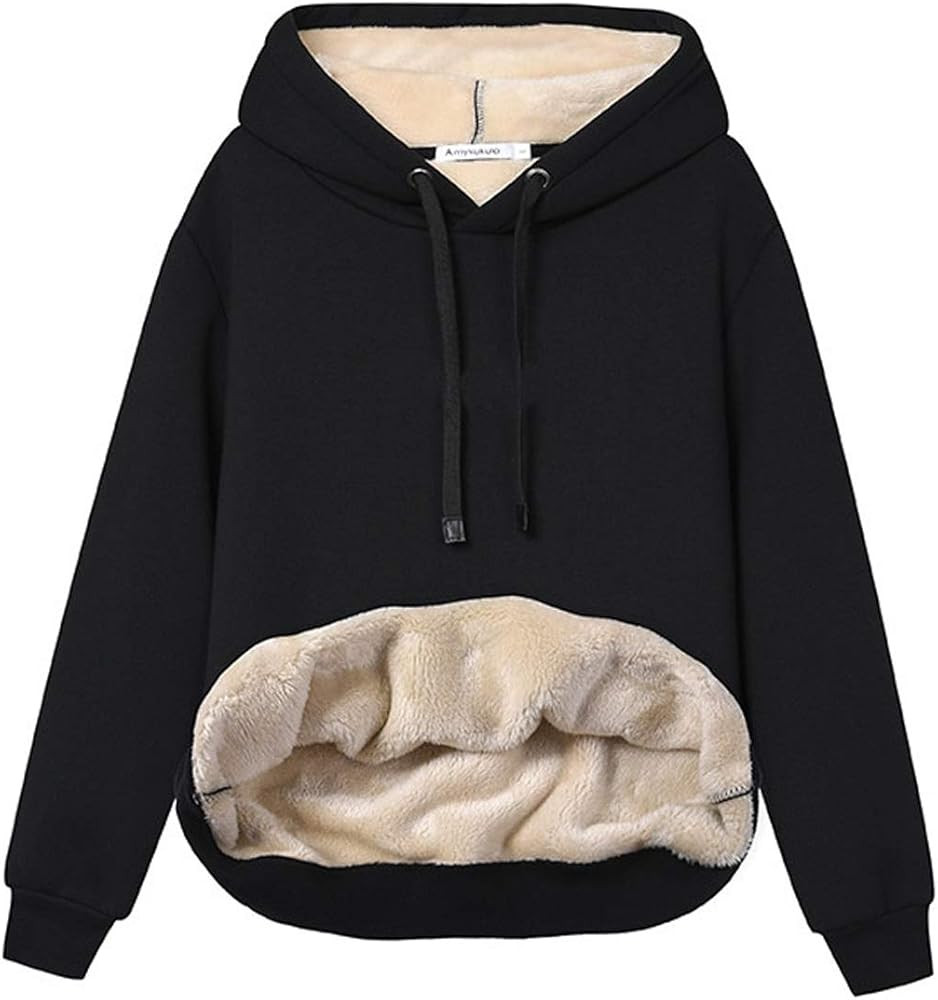Gihuo Women's Winter Warm Hoodie Sherpa Fleece Lined Pullover Hoodie Hooded Sweatshirt | Amazon (US)