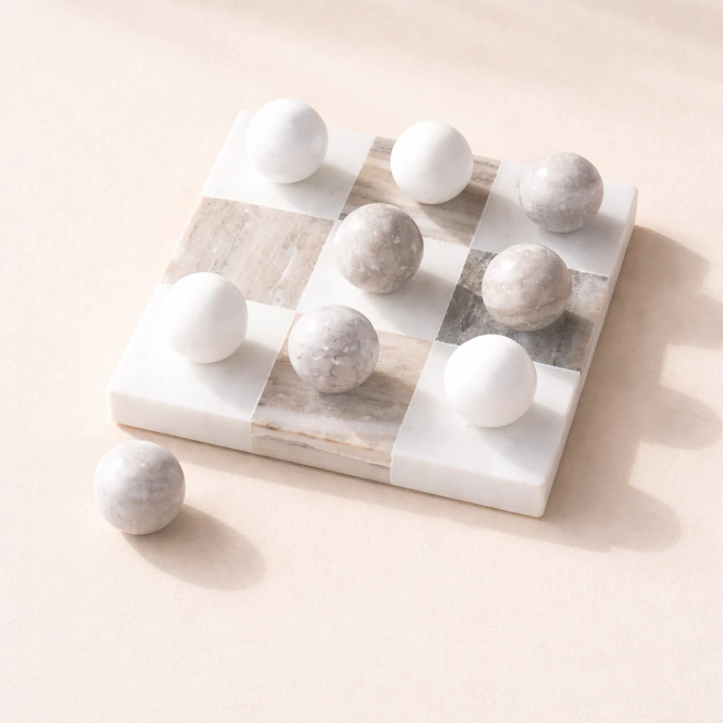 Marble Tic Tac Toe Game | By Luxe B Co. | luxe bCO