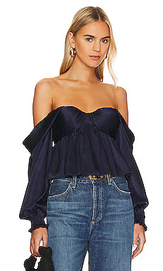House of Harlow 1960 x REVOLVE Burna Blouse in Navy from Revolve.com | Revolve Clothing (Global)