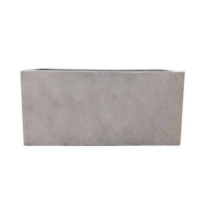 Rosemead Home & Garden, Inc. 12" Wide Kante Lightweight Modern Rectangular Concrete Outdoor Planter Pot Weathered Concrete Gray | Target