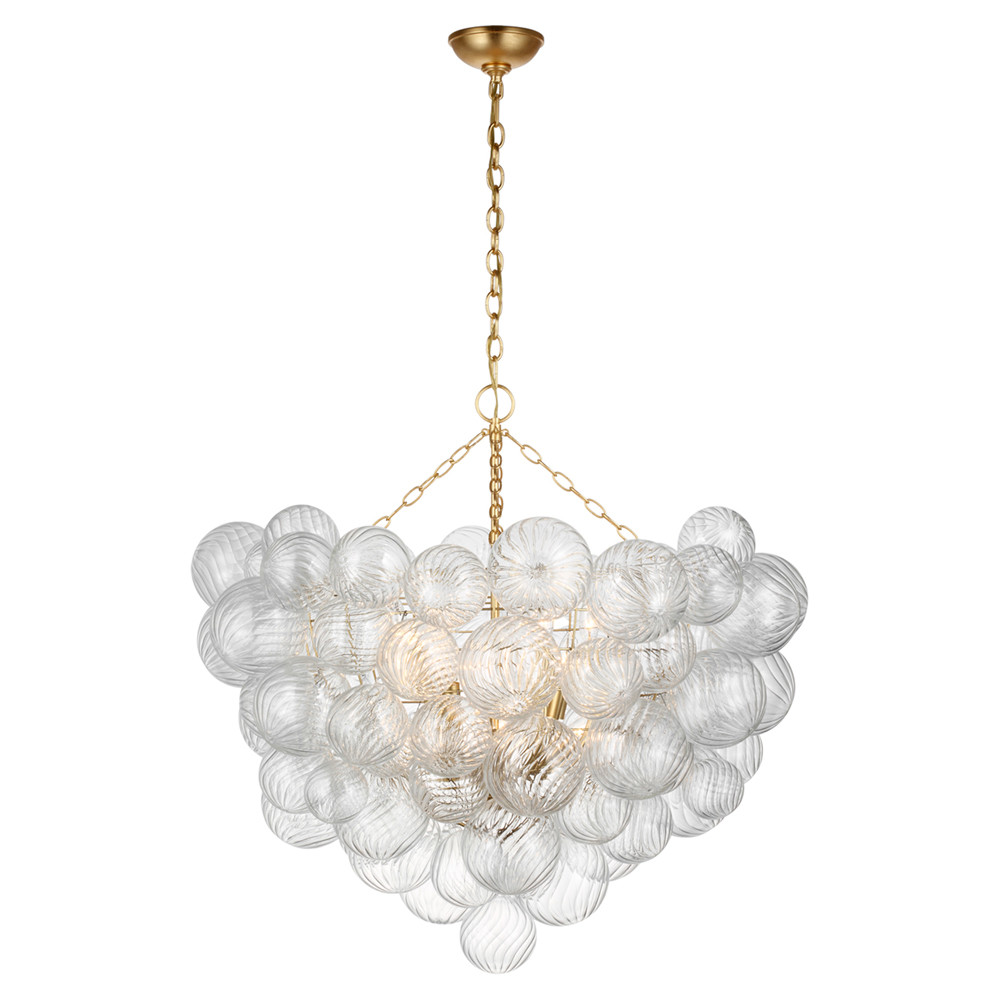 Visual Comfort Talia Gild Metal Swirled Glass Chandelier - Grande | Kathy Kuo Home