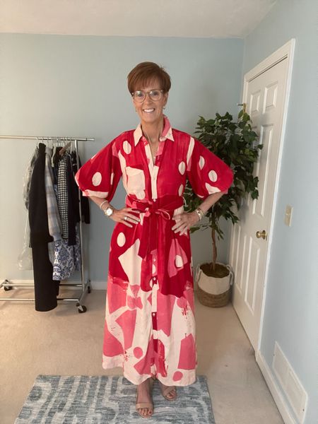 Still so crazy in love with this linen red and pink and coral fully lined shirt dress from Anthropologie.
Runs big- wasting a extra small

Hi I’m Suzanne from A Tall Drink of Style - I am 6’1”. I have a 36” inseam. I wear a medium in most tops, an 8 or a 10 in most bottoms, an 8 in most dresses, and a size 9 shoe. 

Over 50 fashion, tall fashion, workwear, everyday, timeless, Classic Outfits

fashion for women over 50, tall fashion, smart casual, work outfit, workwear, timeless classic outfits, timeless classic style, classic fashion, jeans, date night outfit, dress, spring outfit, jumpsuit, wedding guest dress, white dress, sandals

#LTKSaleAlert #LTKStyleTip #LTKOver40
