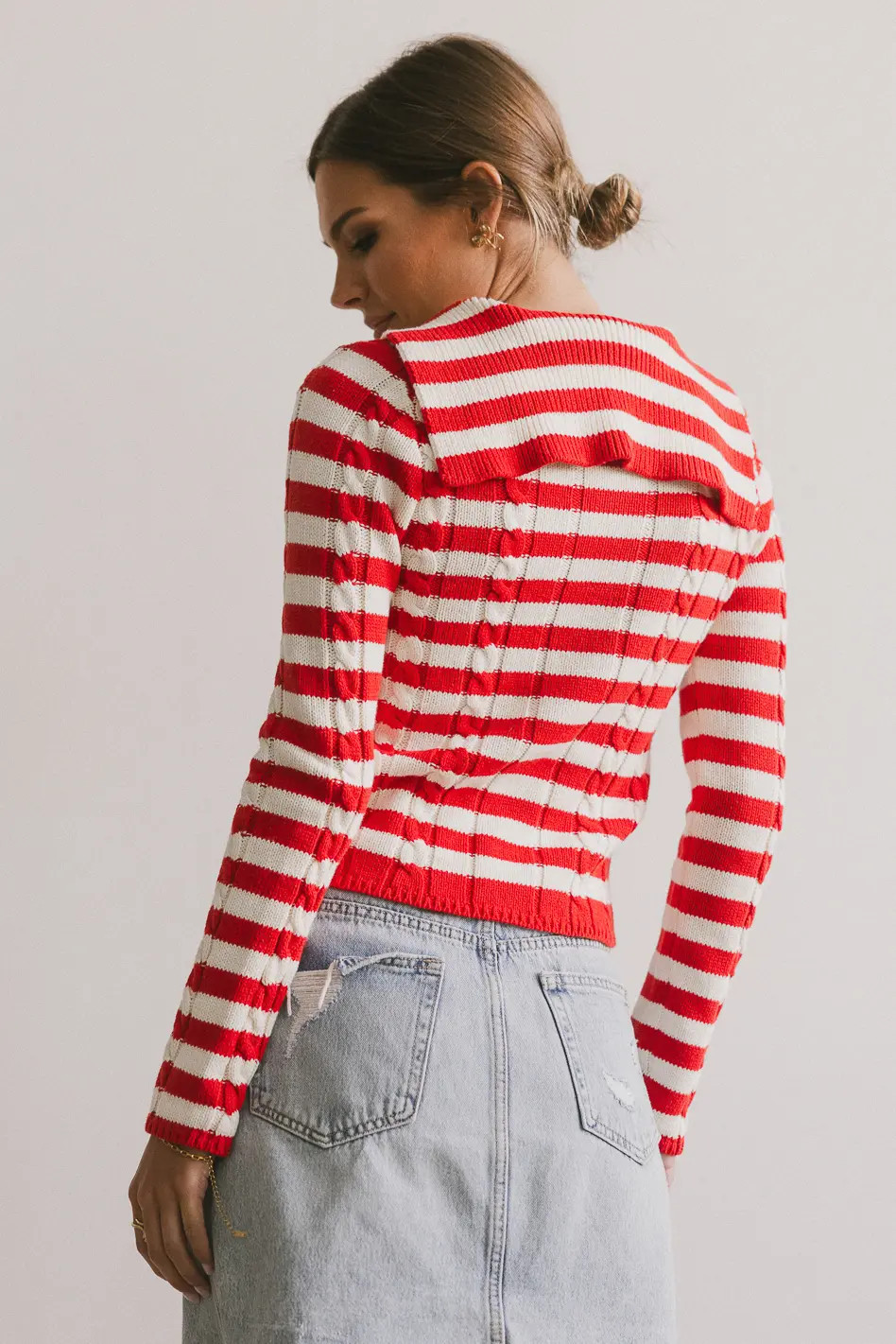 Blakley Cable Knit Sweater in Red | Böhme US