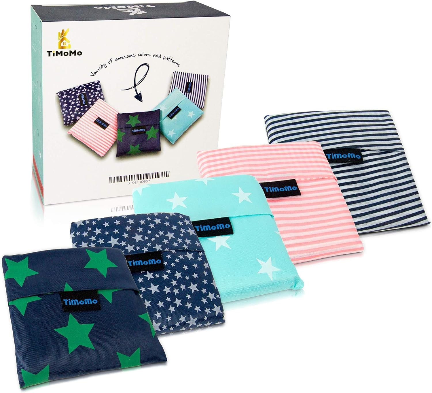 Folding Reusable Grocery Bags 5 Pack - 25"x15.5" Capacity - Washable, Waterproof Nylon holds Heav... | Amazon (US)