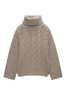 Cable-knit high neck jumper | PULL and BEAR UK