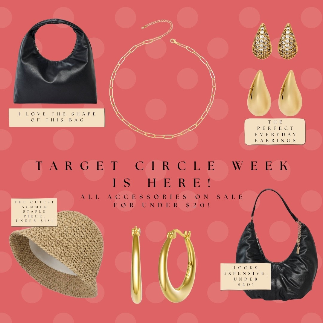 Target Circle Week accessories are all under $20 and they look SO expensive 👀 The woven bucket hat is under $18, the black slouchy shoulder bag is under $20, and the teardrop and chunky hoop earrings are the perfect everyday staples. All linked!

#LTKdayinmylife #LTKgrwm #LTKootd