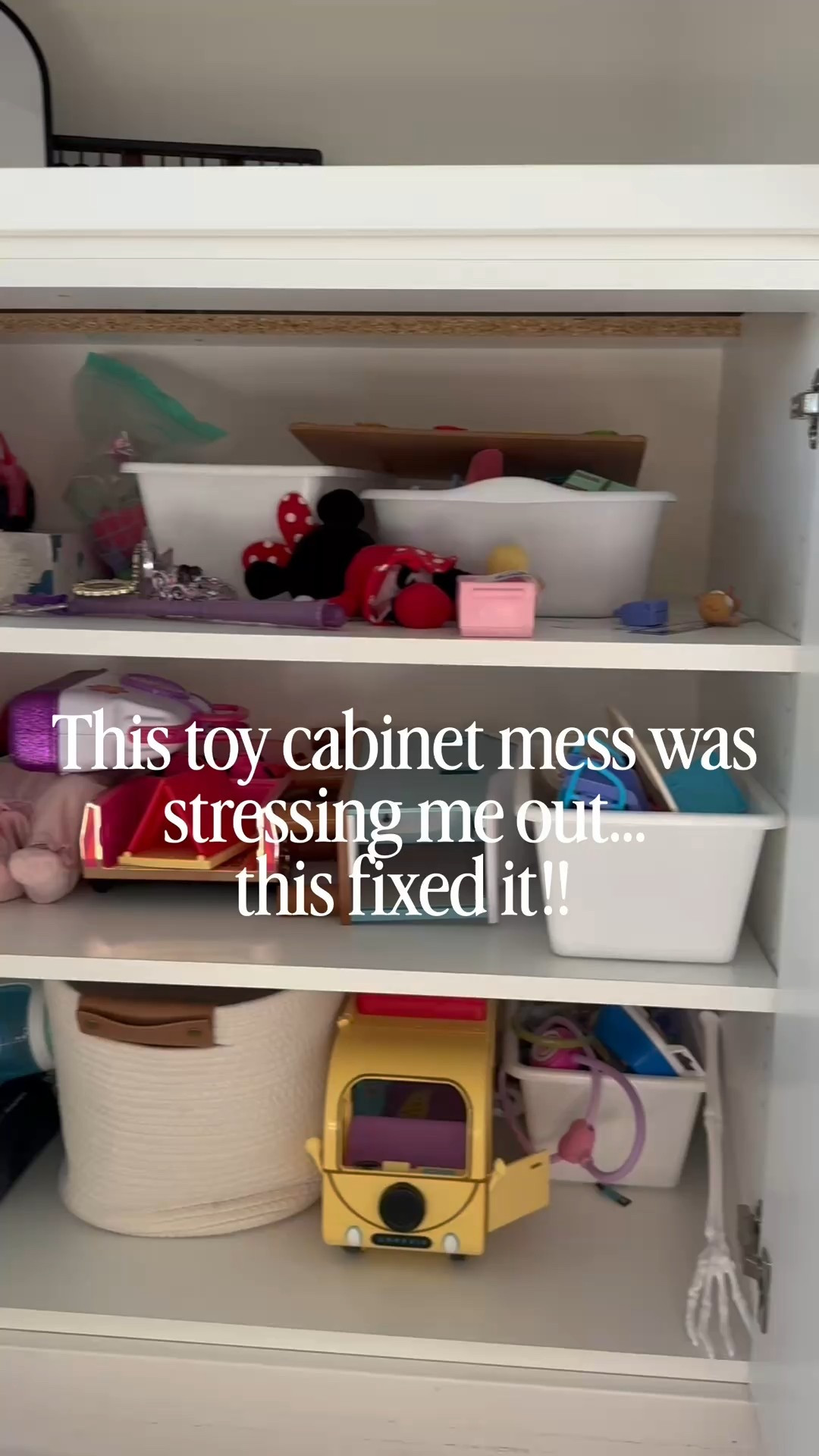 Toys were taking over our living room cabinets and nothing stayed organized.

These bins are the perfect in-between size — not too big, not too small — and fit neatly inside cabinets and closets.
The clear design and labels help my kids find what they need (and put it back), and the lids keep everything looking calm.

An easy, budget-friendly solution if you need toy storage ideas for small spaces 🤍 @Target 

🔗 Linked here


#LTKKids #LTKHome #LTKmomlife