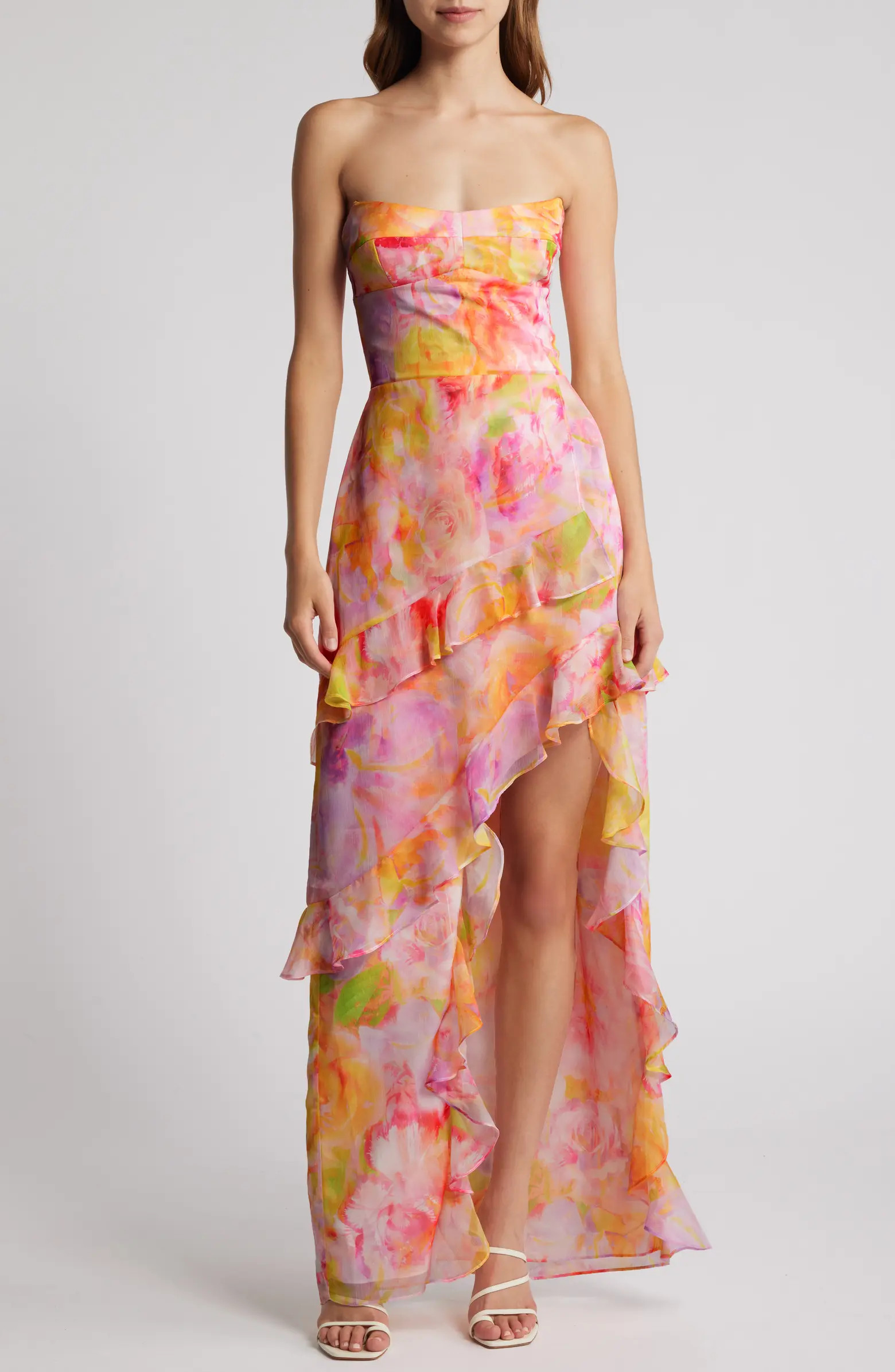 Amanda Uprichard Magnolia Floral Strapless Gown | Nordstrom | Nordstrom