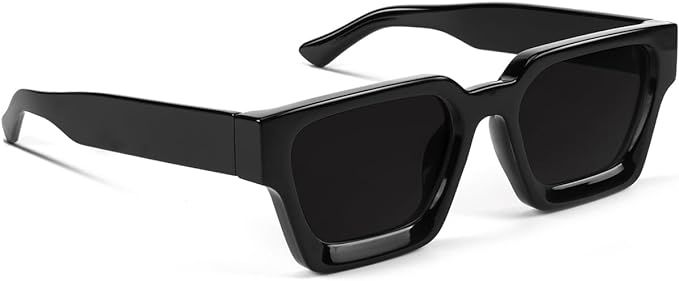 Trendy Square Sunglasses for Men Women Fashion Thick Rectangle Sun Glasses UV Protection Shades D... | Amazon (US)