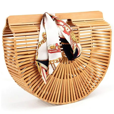 Tancuzo Handbag for Women Bamboo Bag by Handmade Large Tote Bag Beach Purse for Vacation | Walmart (US)