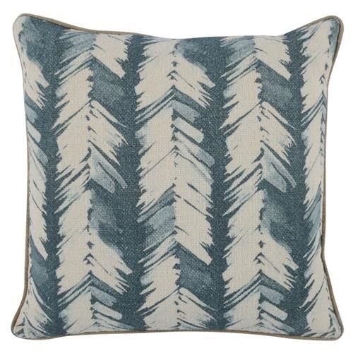 Lux Coastal Beach Blue Linen Throw Pillow - 20x20 | Kathy Kuo Home