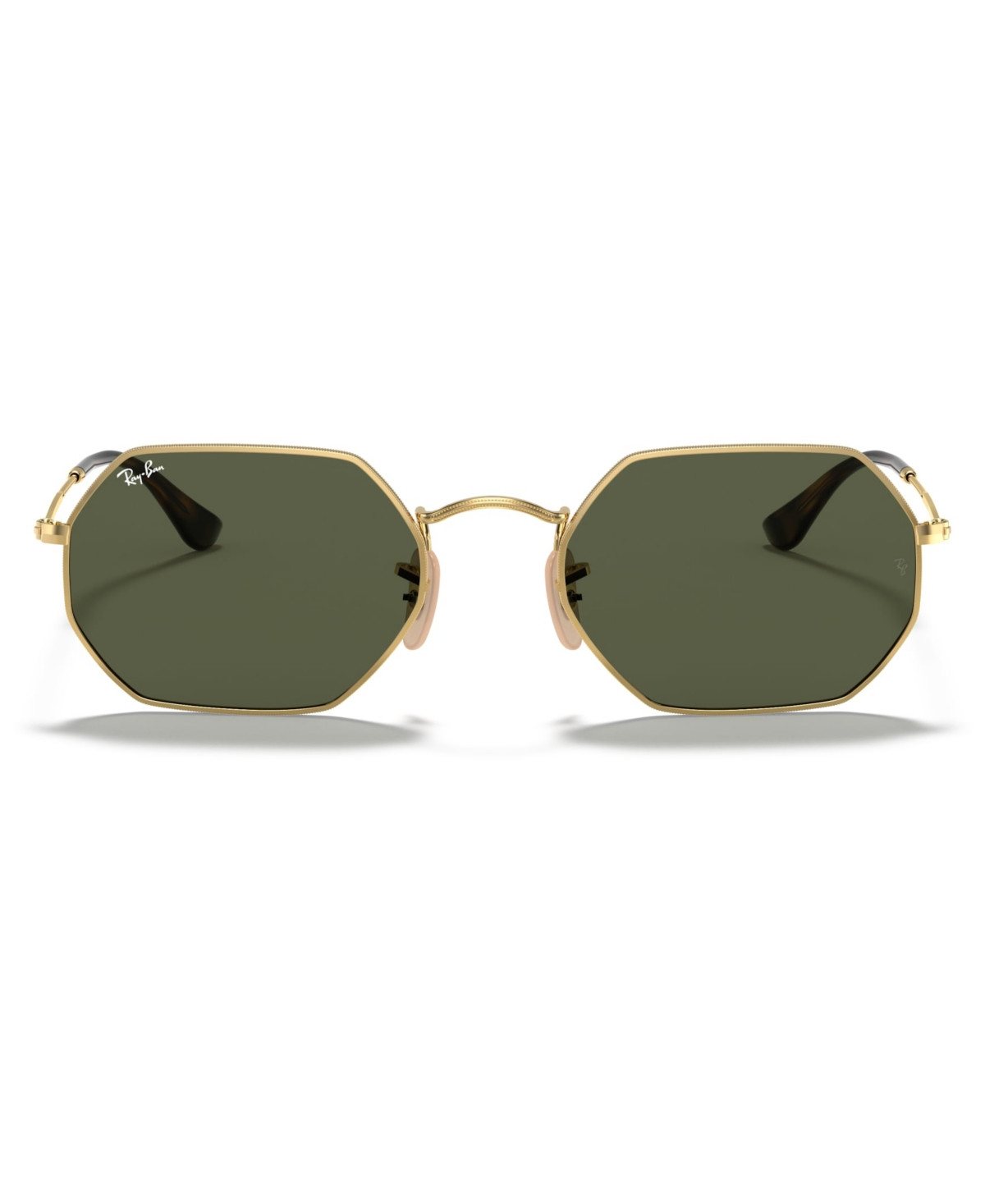 Ray-Ban Sunglasses, RB3556N Octagonal Flat Lenses - GOLD/GREEN | Macy's