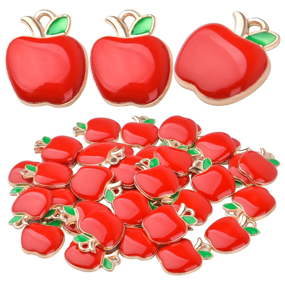 BronaGrand 40pcs Enamel Fruit Dangle Charms Apple Bead Charms for DIY Jewelry Making Earrings Bra... | Amazon (US)