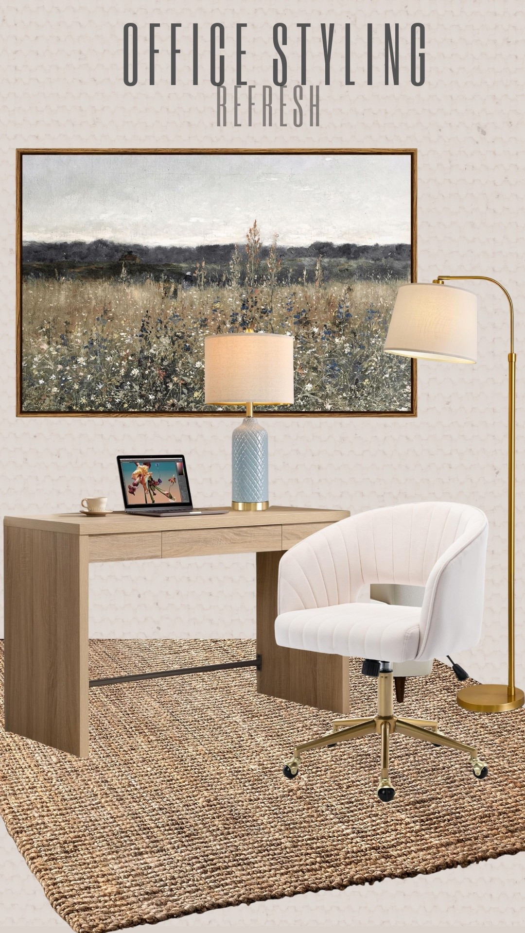 Office Refresh 

Neutral Office  Office Decor  Elevated Office Hoke Office Rug  Desk Painting 

#LTKWorkwear #LTKHome #LTKOver40