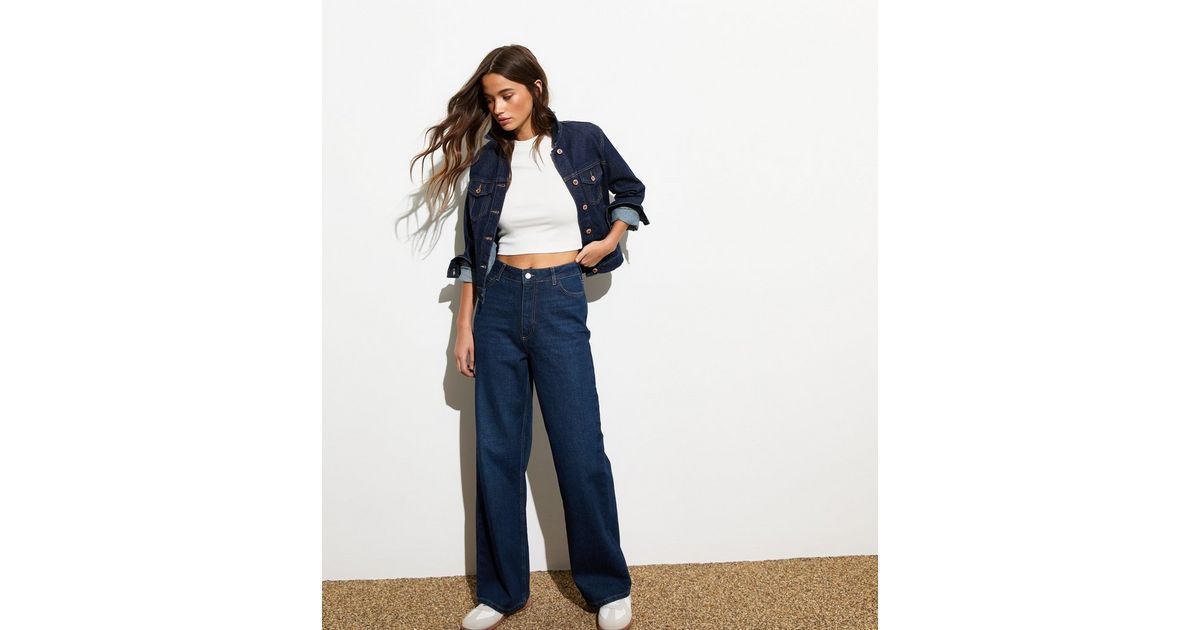 Blue Adalae High-Waist Wide Leg Jeans | New Look | New Look (UK)