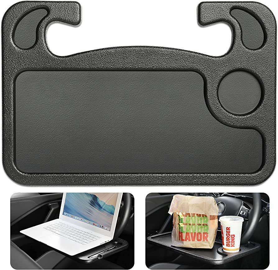 Cutequeen car Eating/Laptop Steering Wheel Desk (Black,16.62“ x 11.1” (2 in 1)) | Amazon (US)