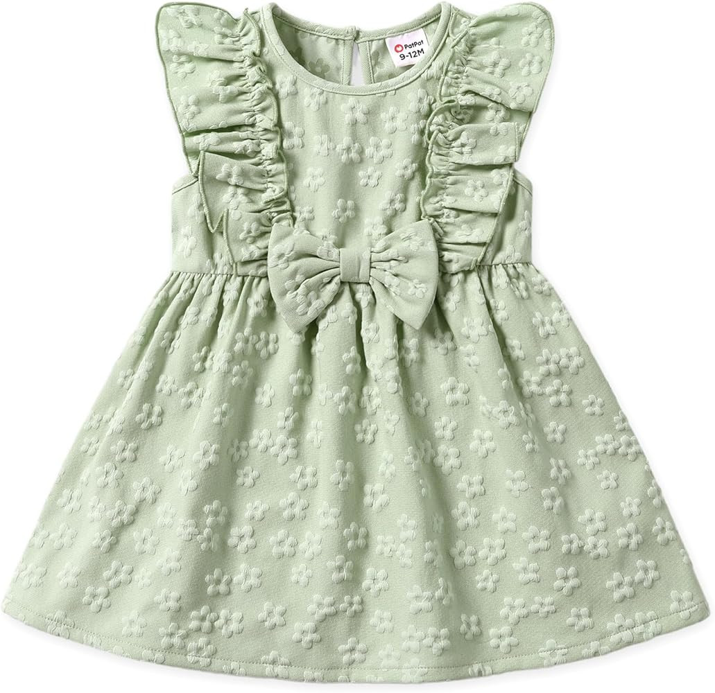 PATPAT Toddler Baby Girls Summer Dresses Spring Clothes Flower Sundress Ruffle Sleeve Bowknot 3-2... | Amazon (US)