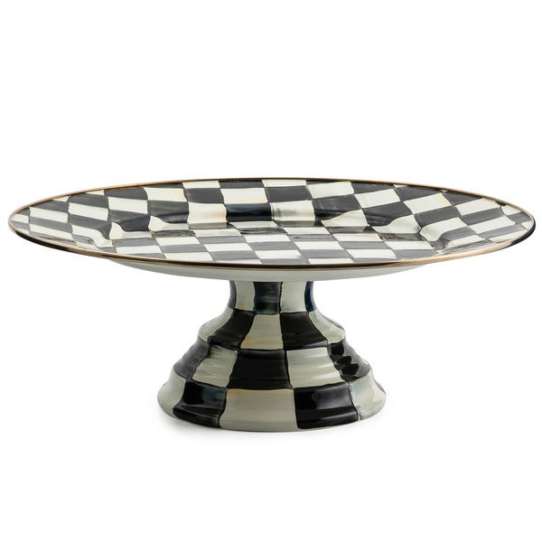 MacKenzie-Childs Courtly Check Large Pedestal Platter | MacKenzie-Childs