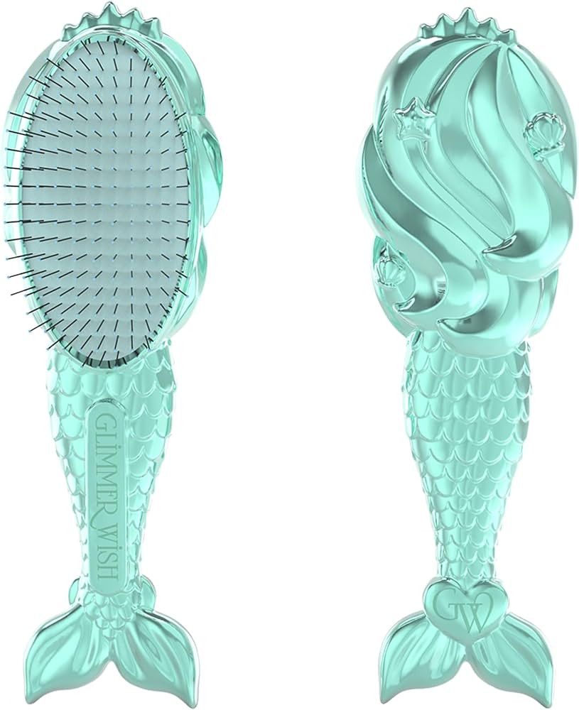 Glimmer Wish Mermaid Detangling Hair Brush for Kids - Anti Frizz and Anti Static - Soft and Long ... | Amazon (US)