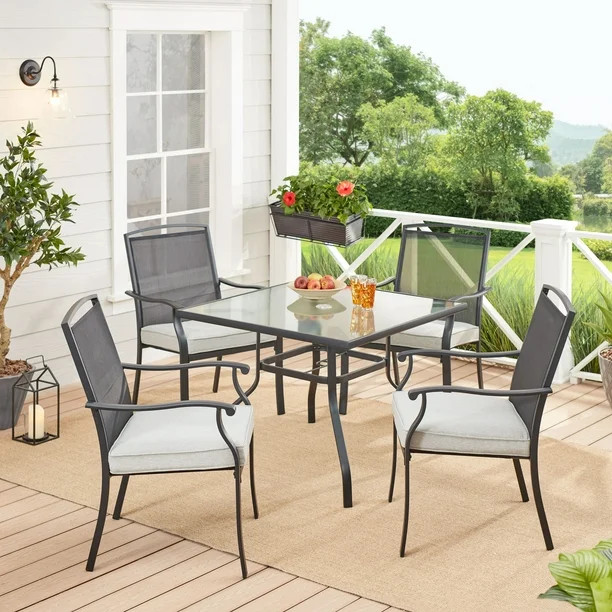 Mainstays Alelandra Square 5 Piece Patio Dining Set | Walmart (US)