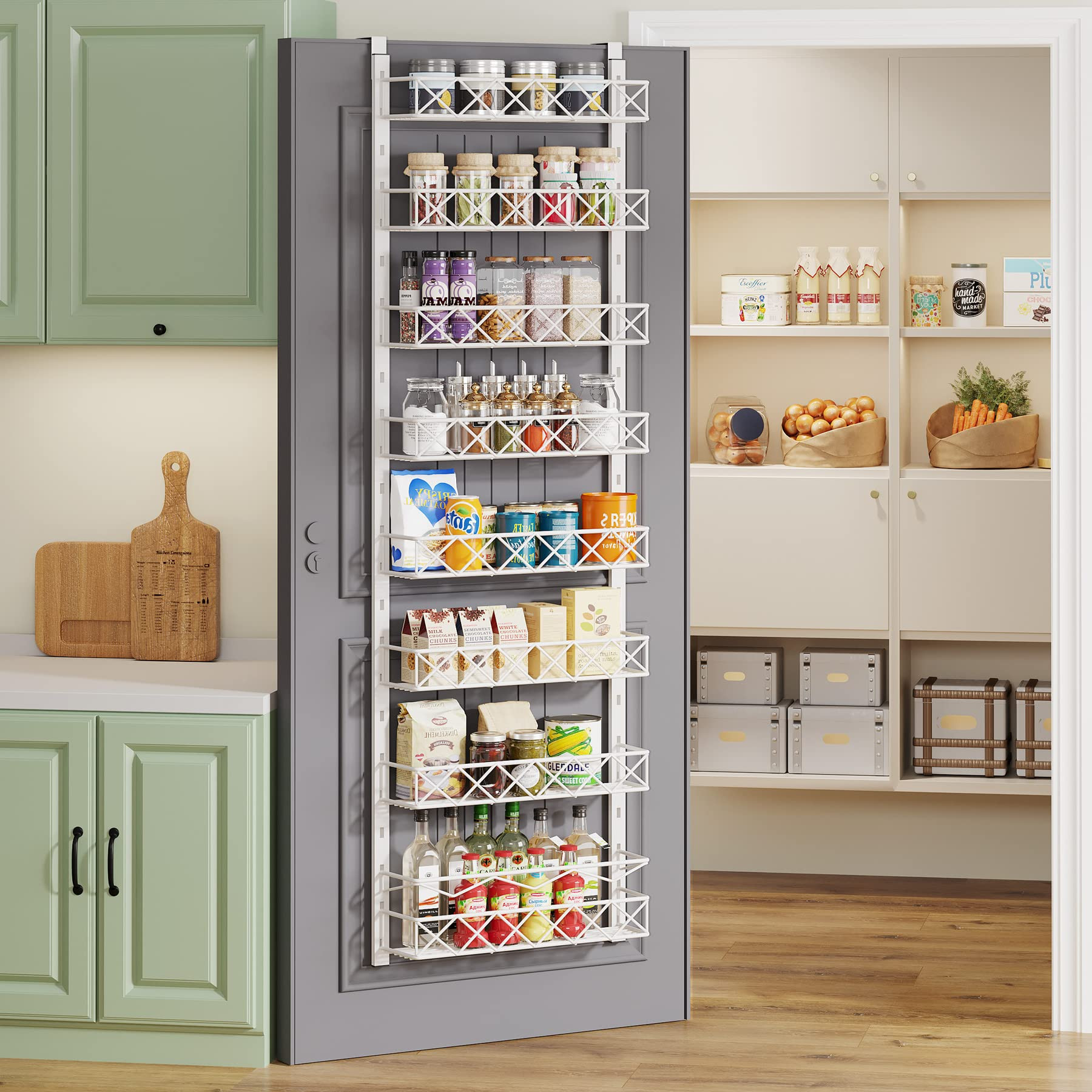 1Easylife Over The Door Pantry Organizer Rack, 8-Tier Adjustable Pantry Organization and Storage,... | Amazon (US)