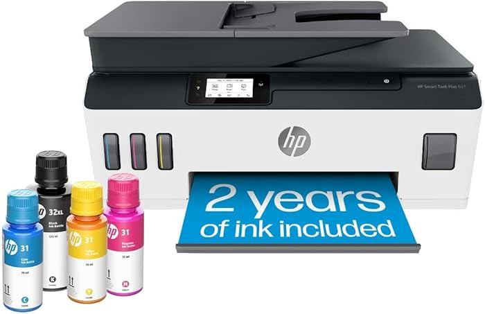 HP Smart Tank Plus 651 Wireless All-in-One Printer, Ink Tank Printer-for-Home Use, 2 Years of Ink... | Amazon (US)