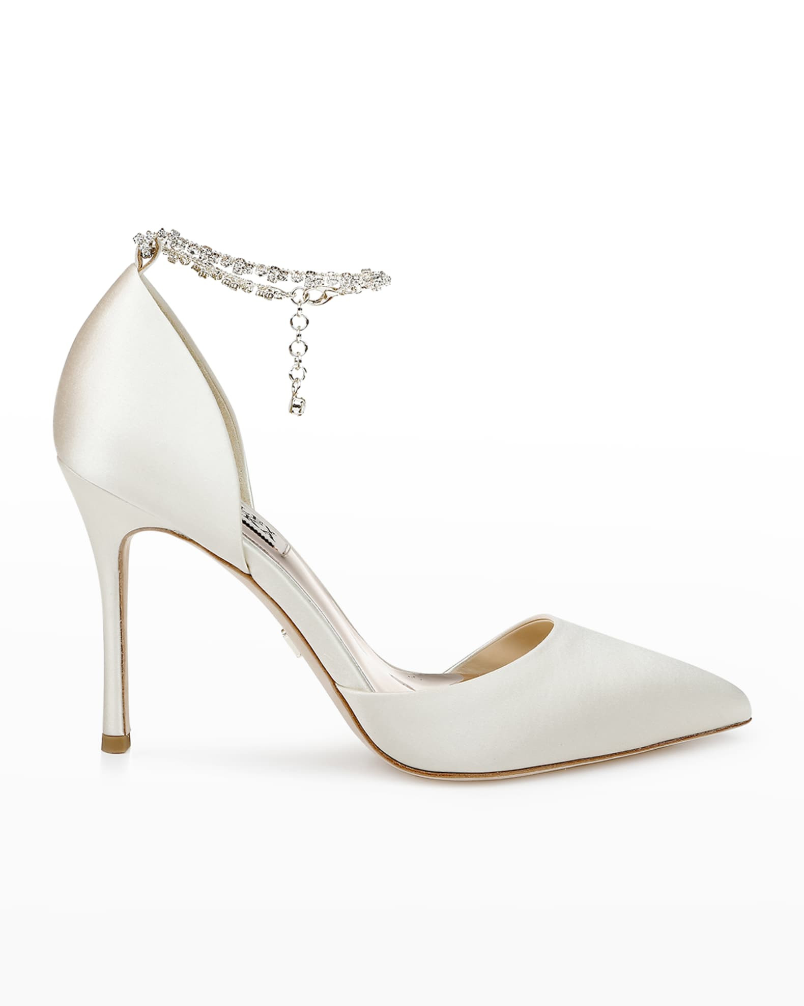 Badgley Mischka Tierra Glitter Ankle-Bracelet Cocktail Pumps | Neiman Marcus