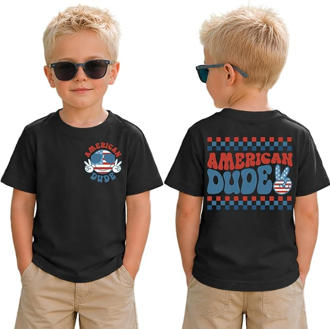 Kids Baby Boys 4th of July Shirt Toddler American Dude Patriotic T-Shirt Cool Sunglass Graphic In... | Amazon (US)