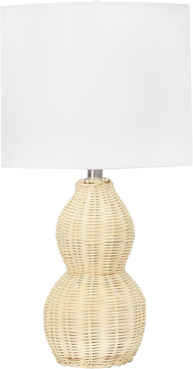 Creative Co-Op Gourd Shaped Rattan Table Lamp, Natural | Amazon (US)