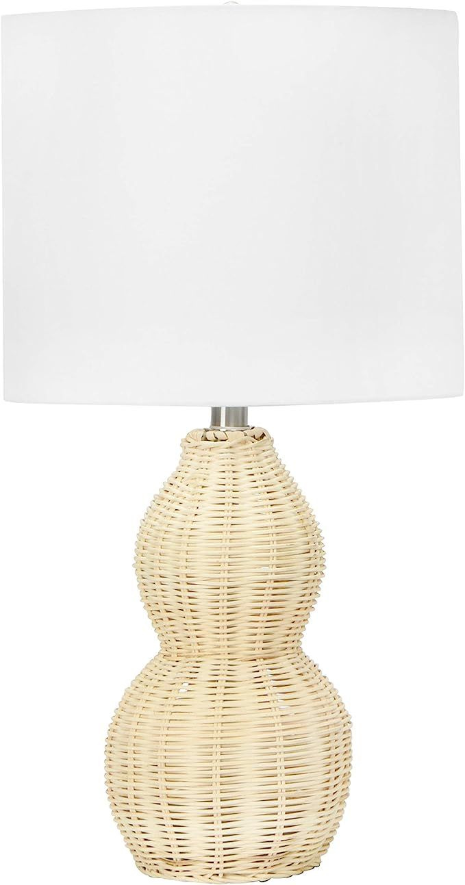 Creative Co-Op Gourd Shaped Rattan Table Lamp, Natural | Amazon (US)