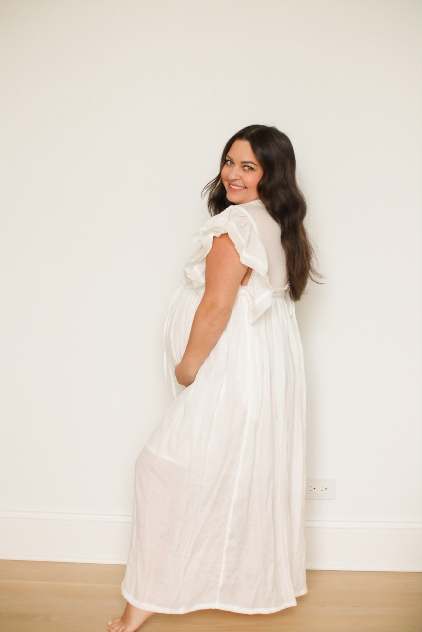 Maternity dress photo shoot white pregnant 

#LTKfamily #LTKbump #LTKstyletip