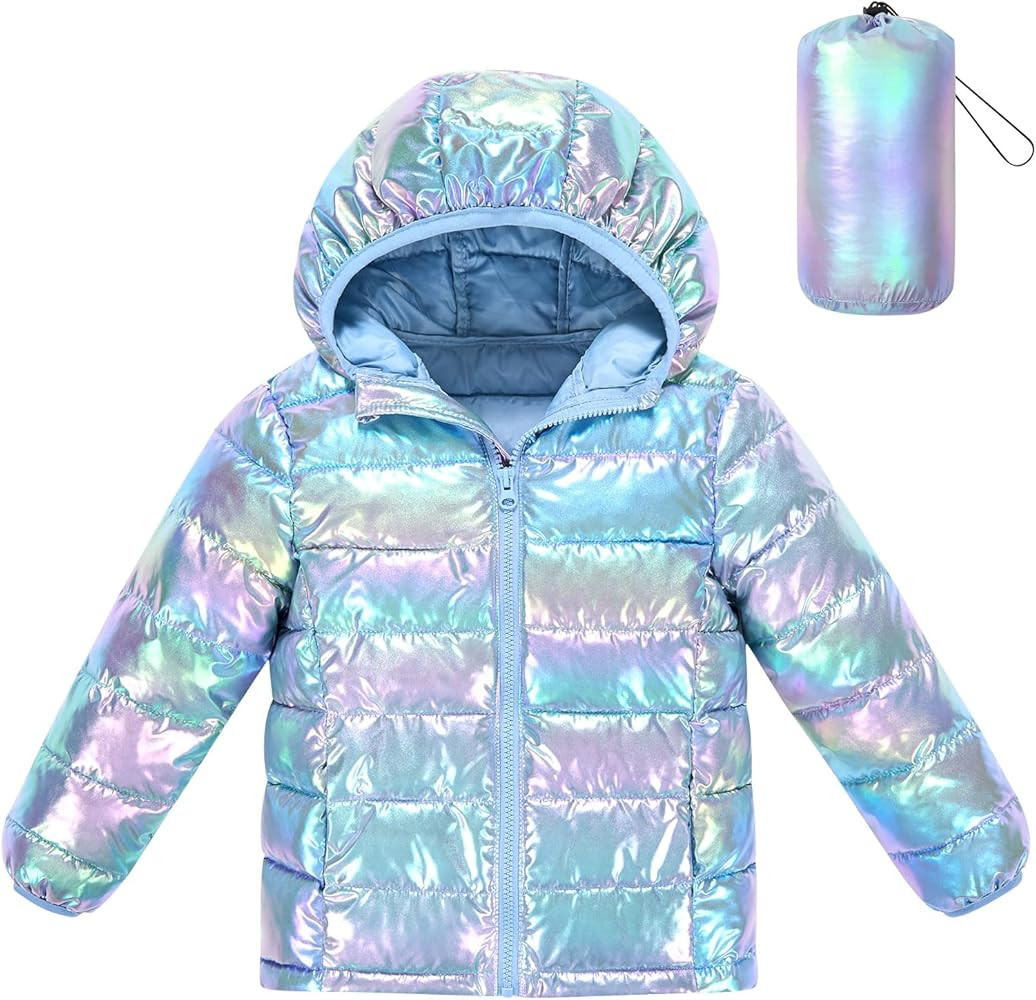 Lovekider Hooded Puffer Jacket for Girls 4-12T Packable Down-Alternative Winter Coat Shiny Outerw... | Amazon (US)