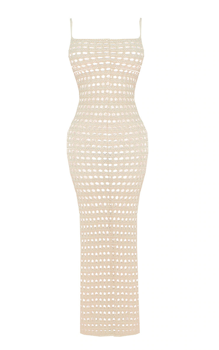 Petite Stone Crochet Maxi Dress | PrettyLittleThing UK