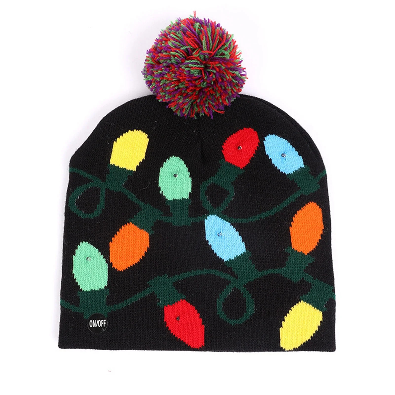 Christmas Hat Xmas LED Light Up Beanie Knit Hats Colorful Flashing Holiday Xmas Winter Snow Hats ... | Walmart (US)