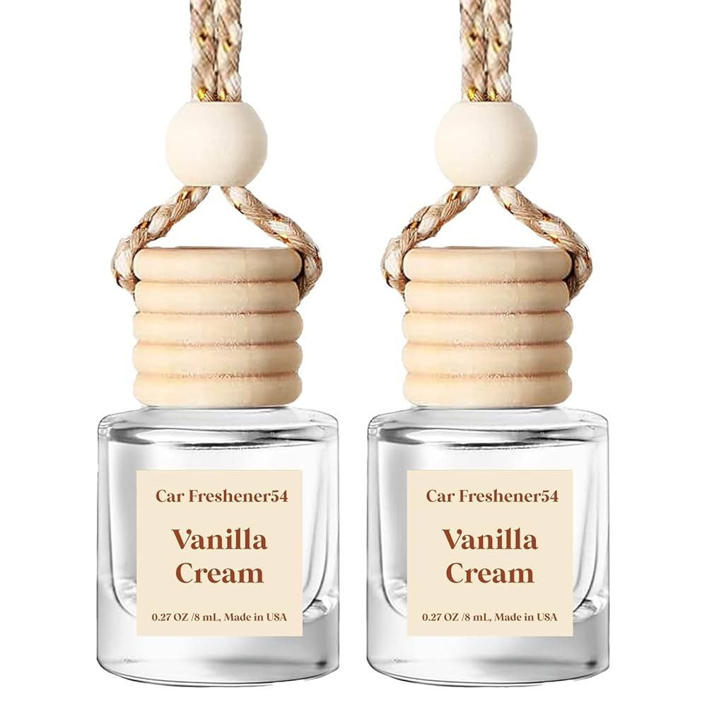 Car Air Freshener Hanging 2 Pack Vanilla Cream Air Freshener Diffuser for Cars, 45+ days Long-Las... | Amazon (US)